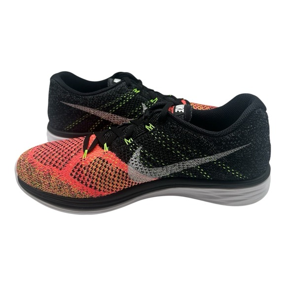 Nike FlyKnit Lunar3 Running Shoes‎ Mens Sz 9.5 Black White Hot Lava 698181-00 main image 9